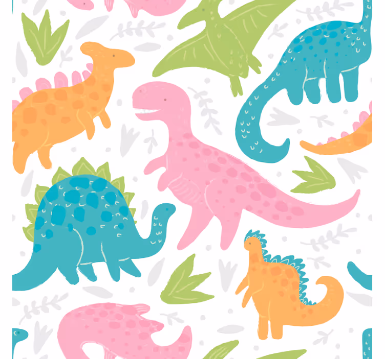 Pastellivärit dinosaurus tapetti - Tenstickers
