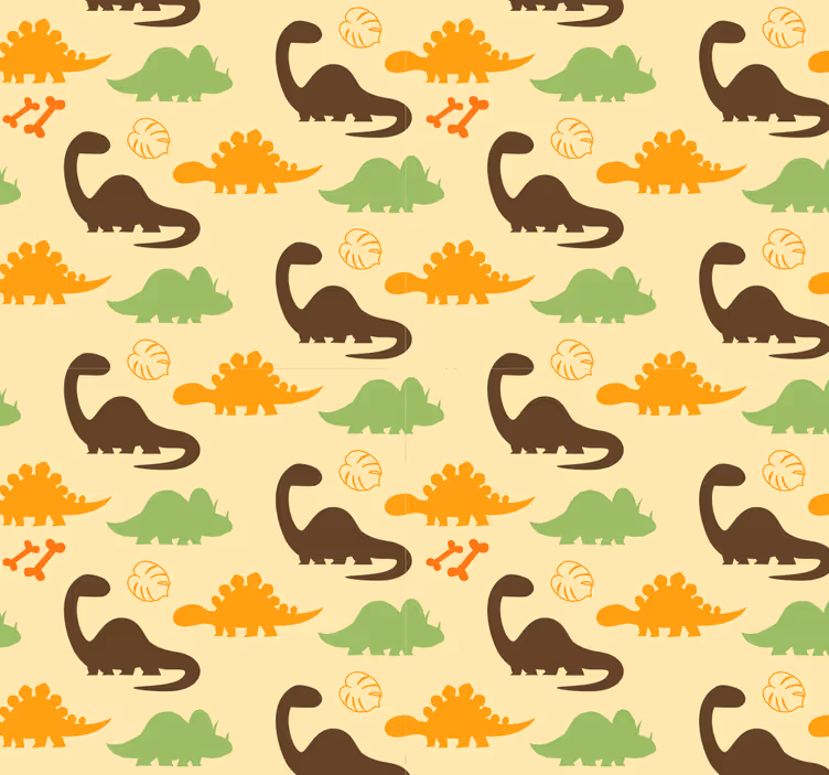 Dinosaurustapetti vaalealla taustalla - Tenstickers