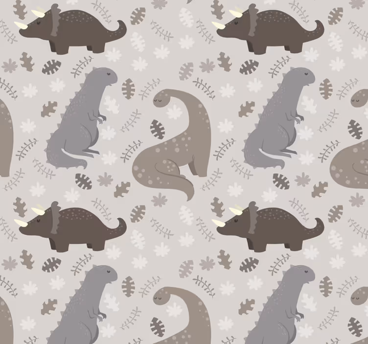 Harmaa kuvio dinosaurus tapetti - Tenstickers