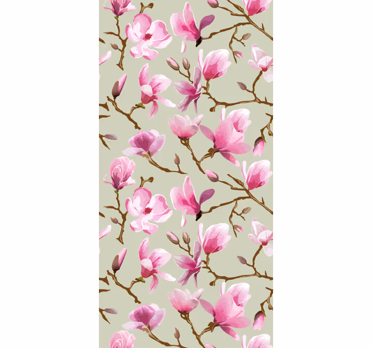 Pinkki magnolian kukka keittiötapetti - Tenstickers