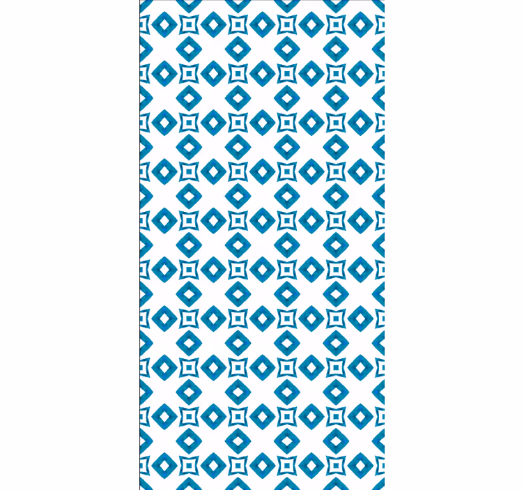 Geometrinen sininen kuvio keittiötapetti - Tenstickers