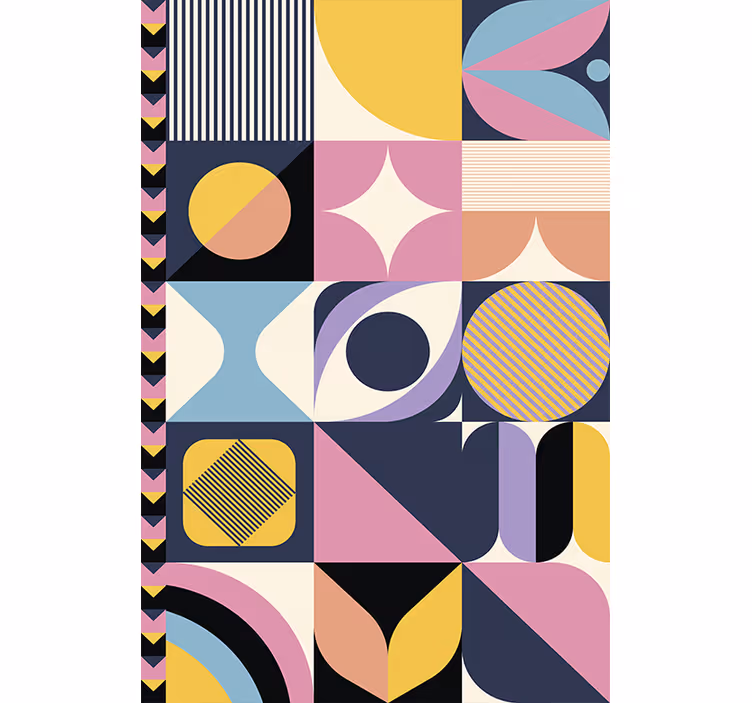 Monimuotoiset geometriset taidekuviot moderni tapetti - Tenstickers