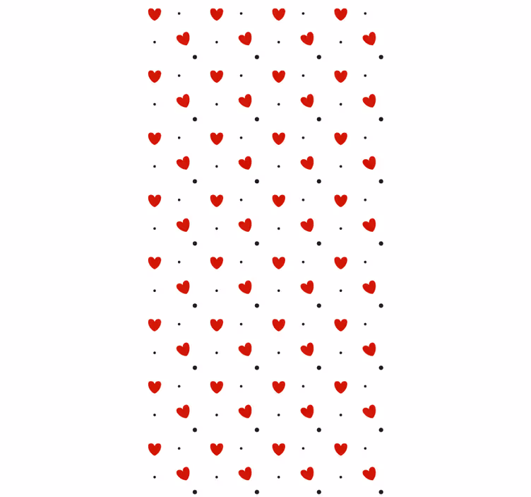 Kuvioitua sisustustapettia sydämillä ja pisteillä - Tenstickers