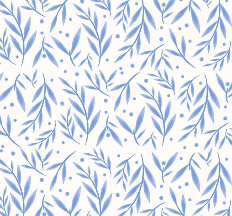 Sininen ja valkoinen kuvio kylpyhuoneen tapetti - Tenstickers