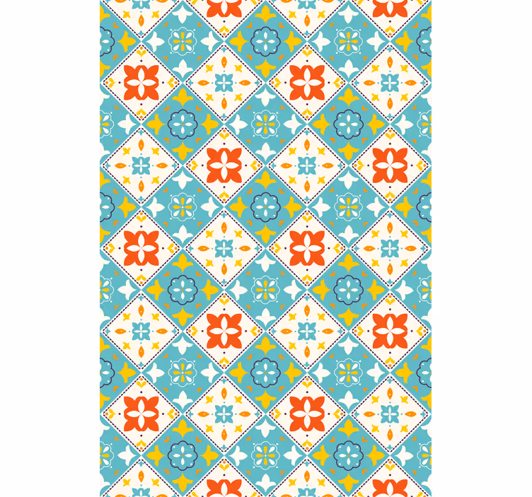 Sinisen ja beigen laatat kylpyhuoneen tapetti - Tenstickers