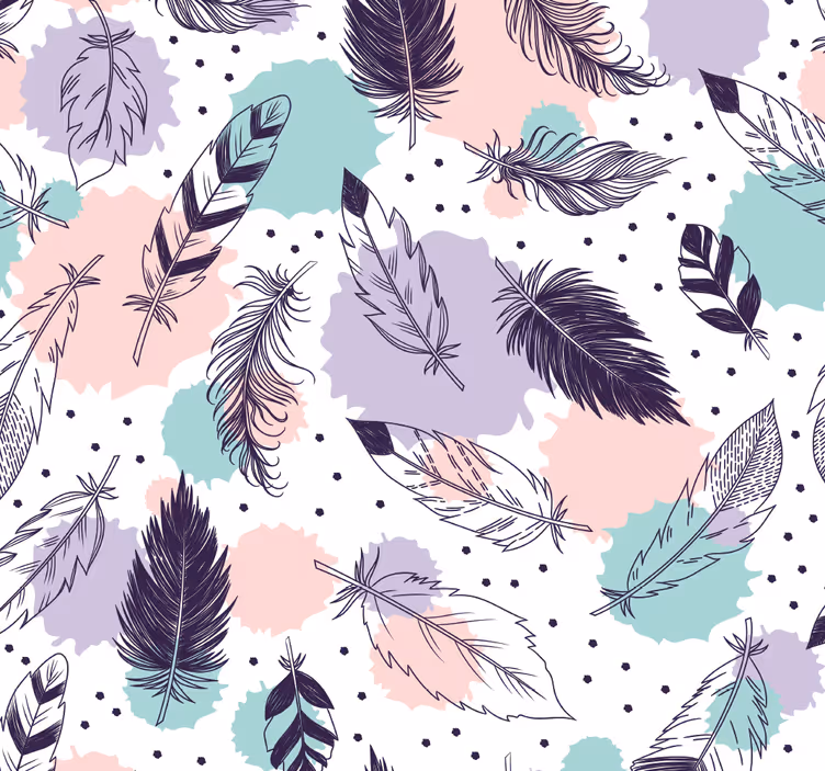 Boho höyhenkuvio kylpyhuoneen tapetti - Tenstickers