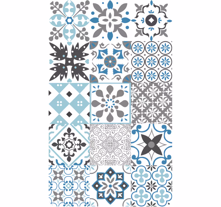 Sininen mosaiikkikeittiötapetti - Tenstickers
