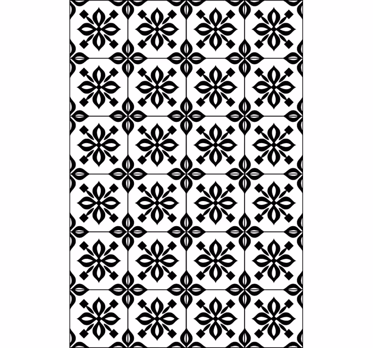Mustavalkoinen mosaiikkitapettiolohuoneeseen - Tenstickers