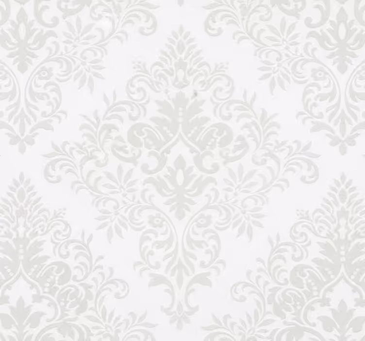 Klassinen valkoinen damaskotapetti - Tenstickers