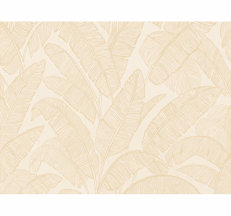 Beige banaani lehtikuvio olohuone tapetti - Tenstickers