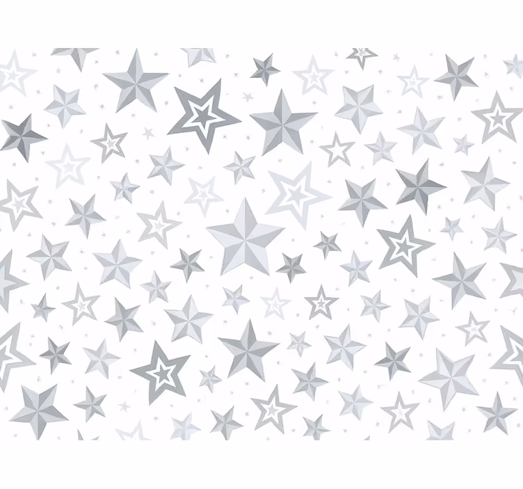 Hopeatähti-kuvio lastenhuoneen tapetti - Tenstickers