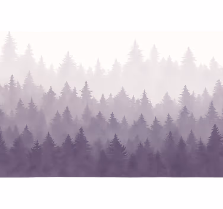 Purppurahöyryinen metsämaisematapetti - Tenstickers