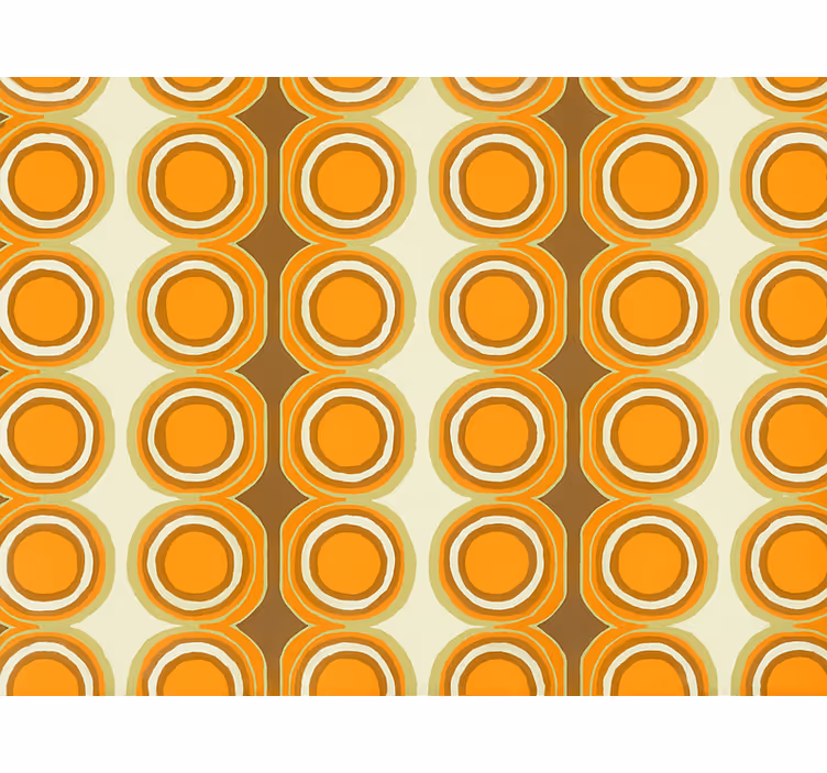 Olohuonetapetti retro oranssit ympyrät kuosi - Tenstickers