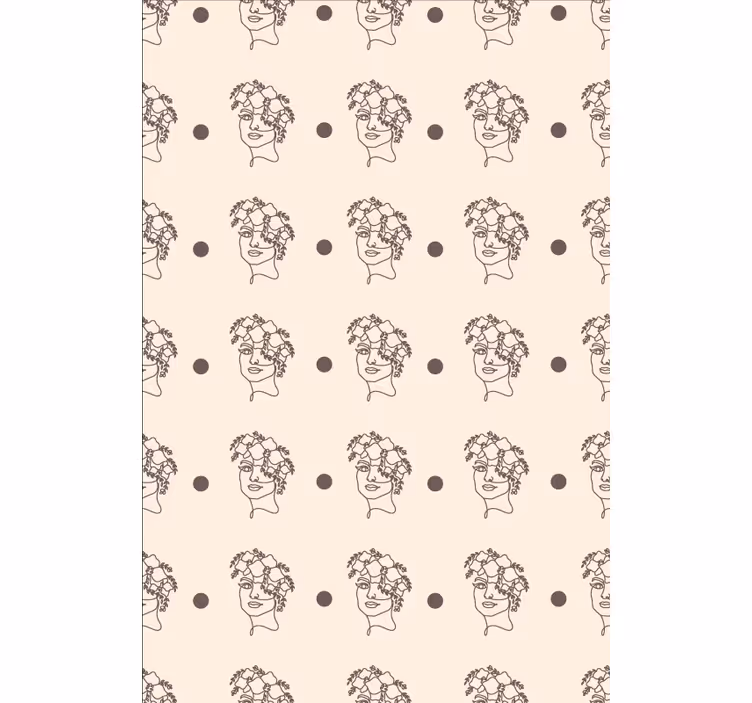 Kukkatapetti minimalistiselle suloiselle naiselle - Tenstickers