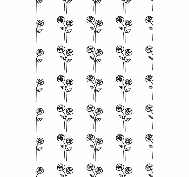 Kukkatapetti minimalistisella ruususuunnittelulla - Tenstickers