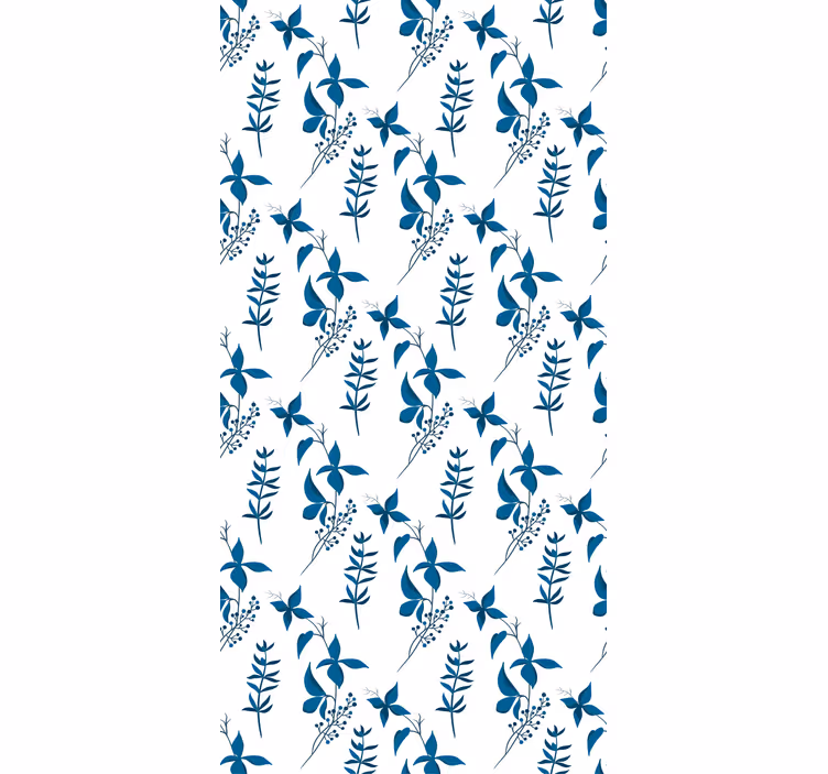 Sininen kukkakuosi kukkatapetti - Tenstickers