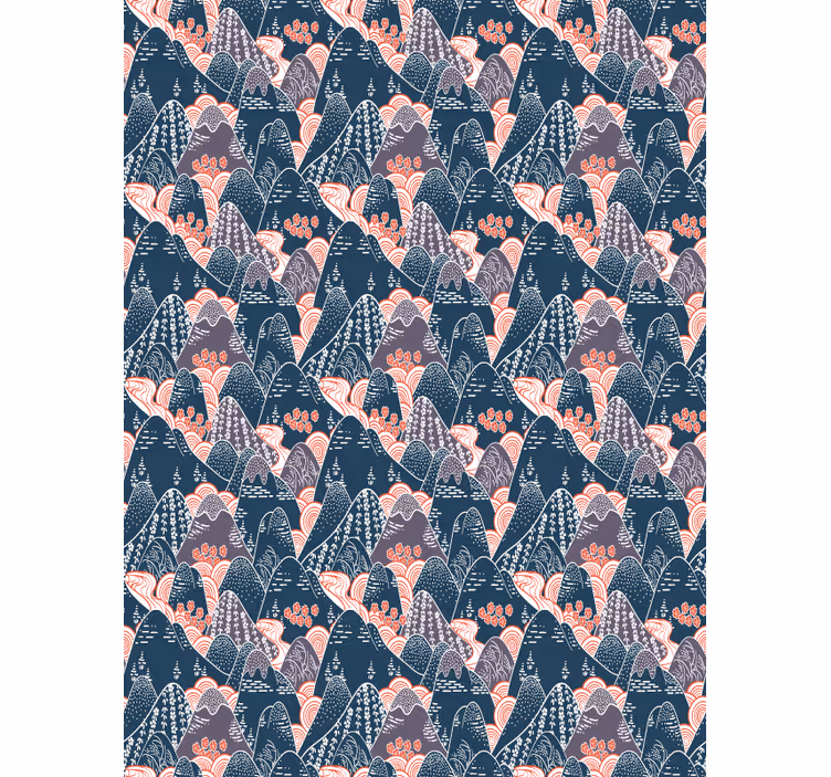Monivärinen japanilainen designmakuhuoneen tapetti - Tenstickers