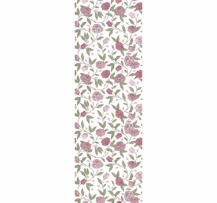 Vaaleanpunaiset vintage-ruusut makuuhuoneen tapetti - Tenstickers