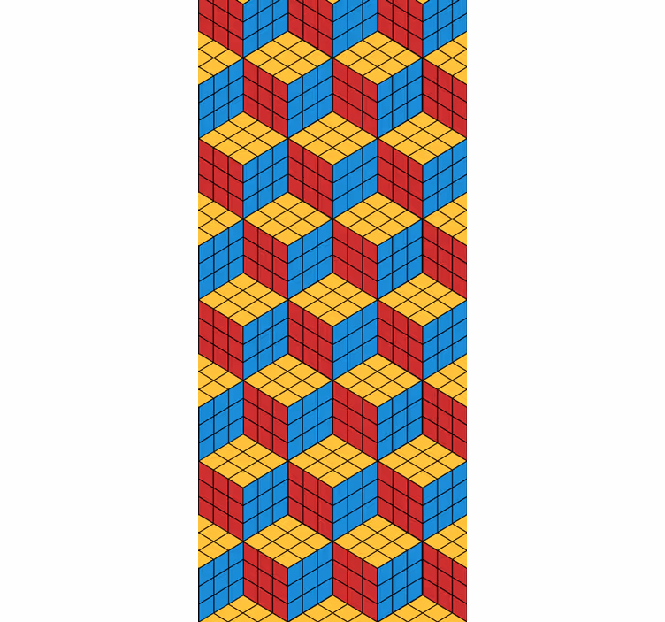 Rubikin kuution alkuperäinen kuvio makuuhuoneen tapetti - Tenstickers