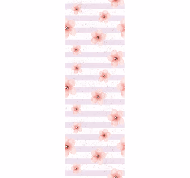 Shabby chic vaaleanpunaisilla pystyviivoilla tapetti - Tenstickers