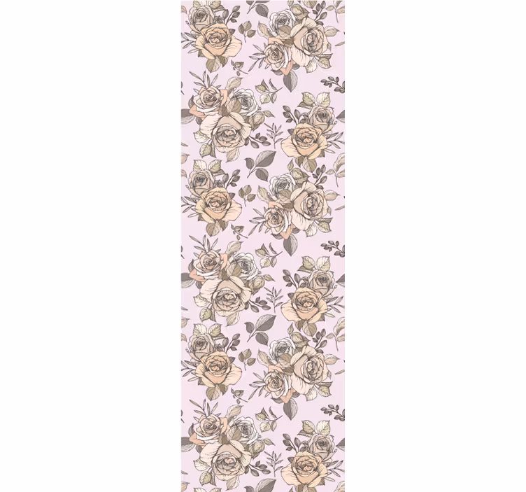 Shabby chic ruusutaustatapetti makuuhuoneeseen - Tenstickers