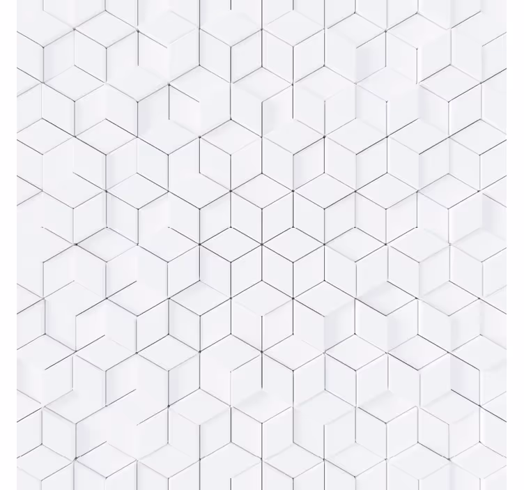 Valkoinen tapetti geometrisella kuviolla - Tenstickers