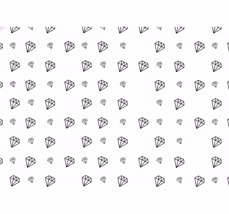 Valkoinen tapetti mustat timanttikuvioitukset - Tenstickers