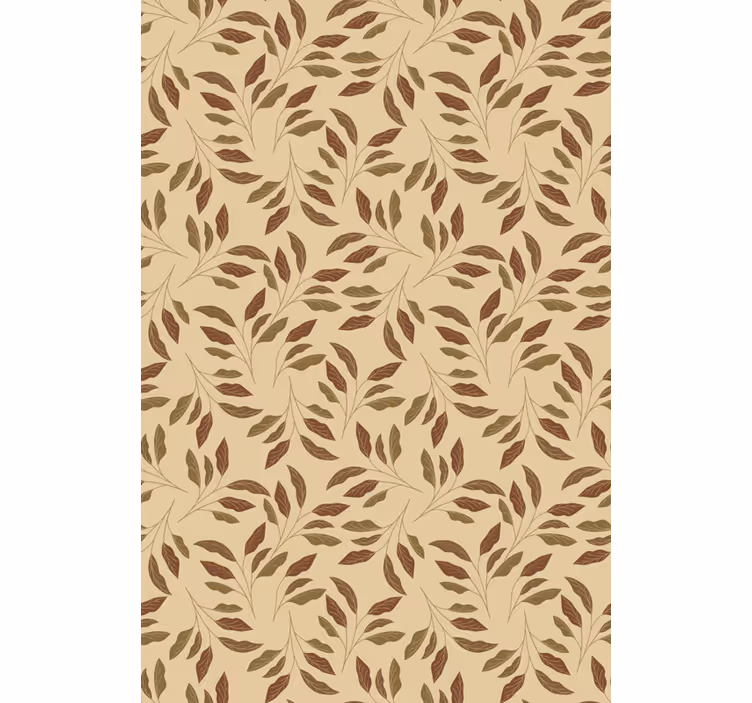 Lehtikuvioinen beige tapetti - Tenstickers