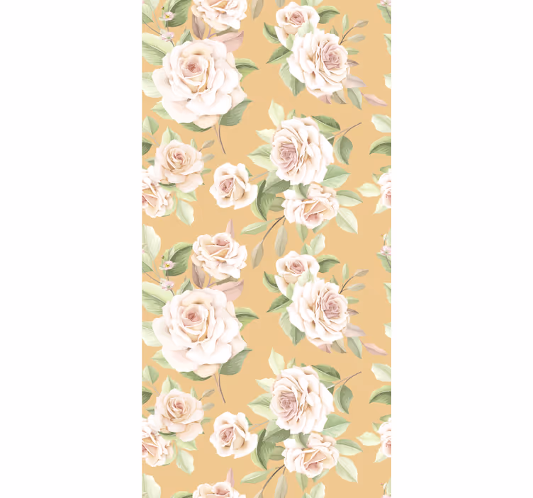 Beige tapetti ranskalainen provincial ruusukuvio - Tenstickers