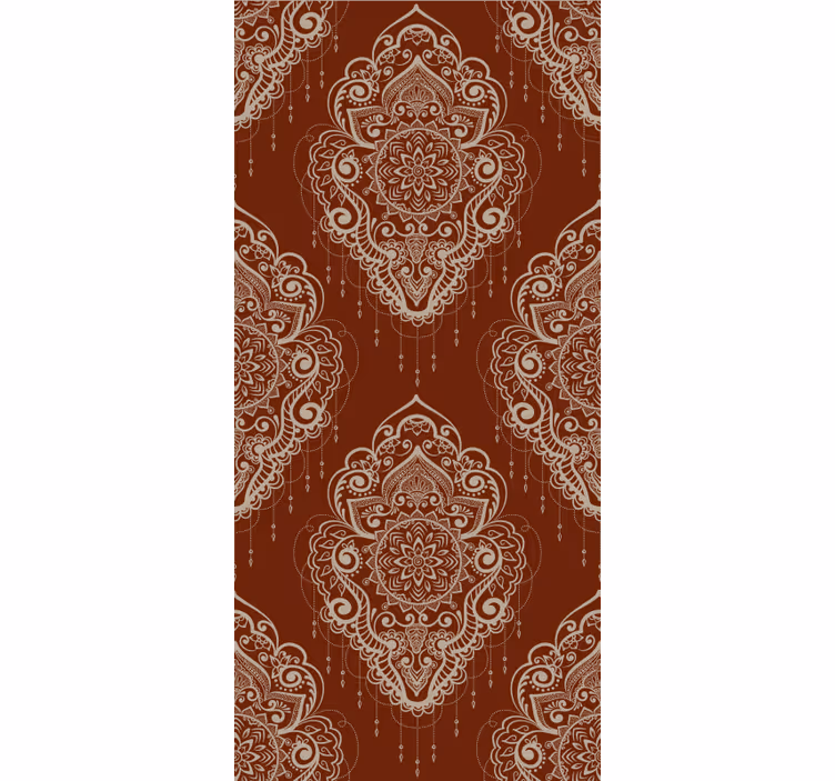 Punainen tapetti mehndi koristeellinen eleganssi - Tenstickers