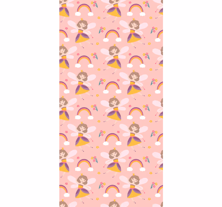Prinsessa keijut vaaleanpunainen tapetti - Tenstickers