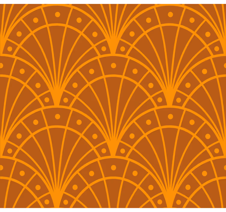 Terrakotta tapetti elegantti oranssi art deco - Tenstickers