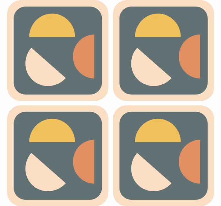 Terraottatapetti puolikuut ja suorakulmiot geometria - Tenstickers