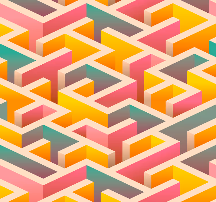 Geometrinen tapetti labyrintti - Tenstickers