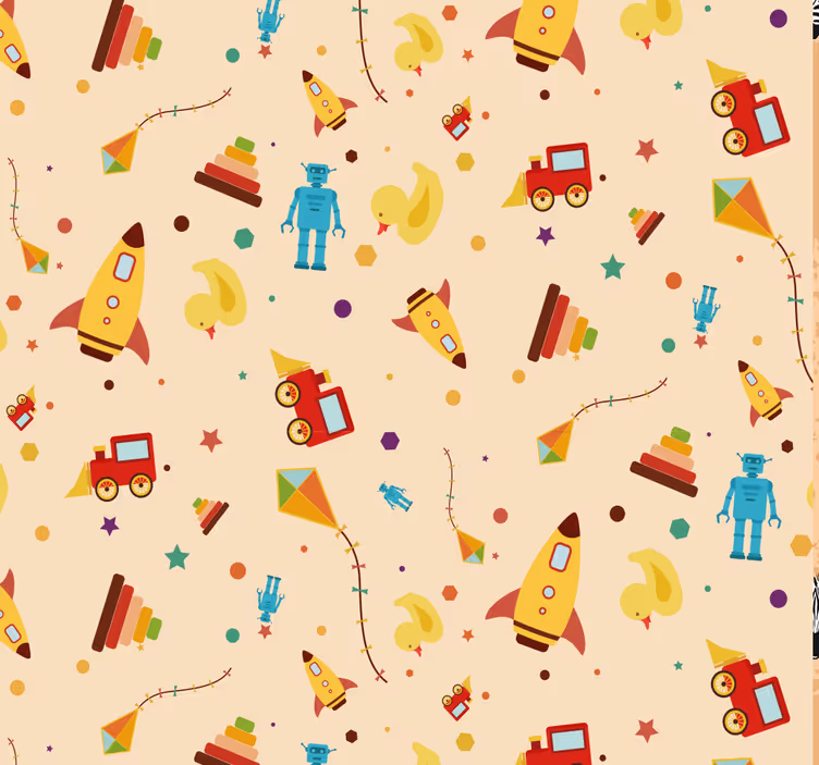Vintage lelut lastenhuoneen tapetti - Tenstickers