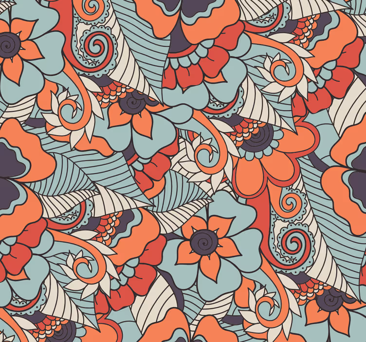 Olohuoneen tapetti kukka paisley - Tenstickers