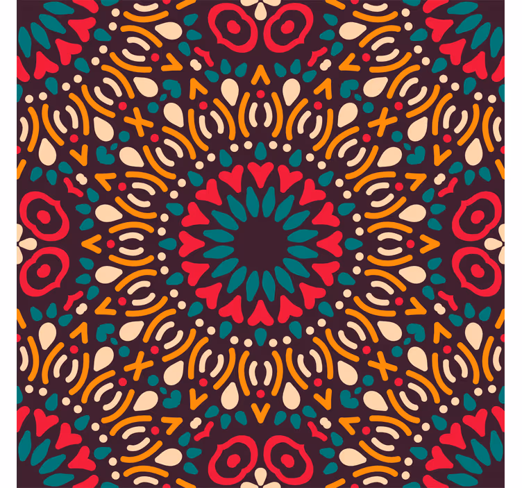 Värikäs mandala koristeellinen tapetti - Tenstickers