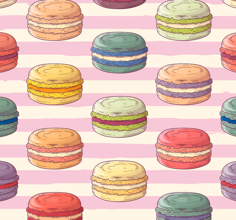 Retro macaroons moderni tapetti - Tenstickers