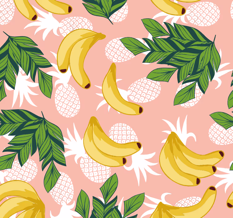 Ananas ja banaanit keittiön tapetti - Tenstickers