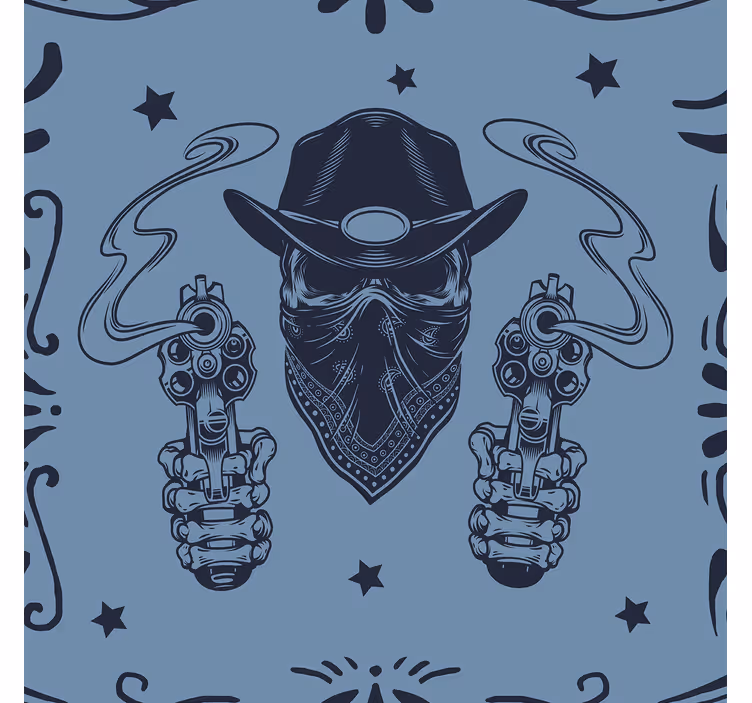 Hieno cowboy kallo ja parvi vintage tapetti - Tenstickers
