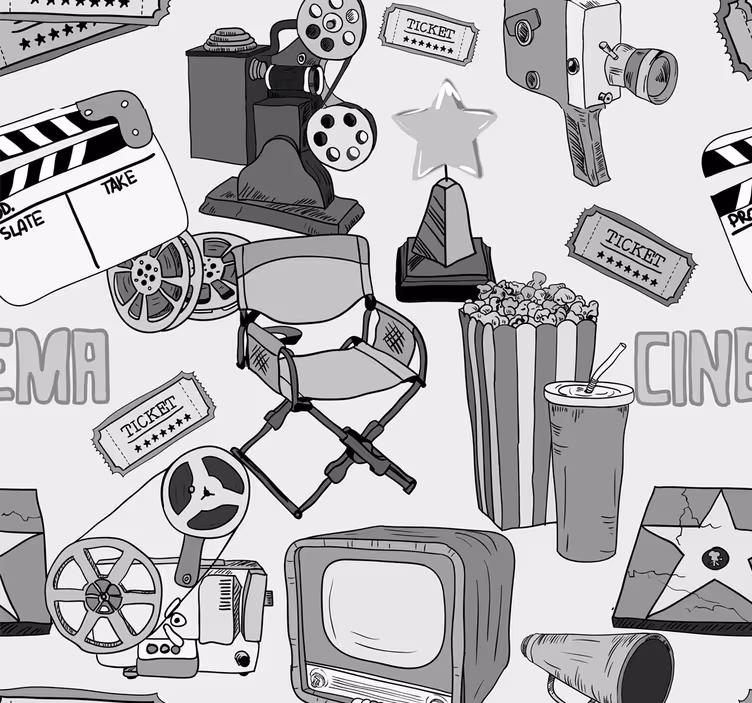 Vintage hollywood mustavalkoisia kuvia Muu vintage tapetti - Tenstickers