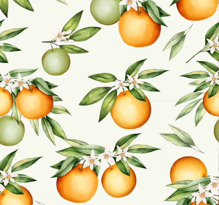 Appelsiinit lehti tapetti - Tenstickers