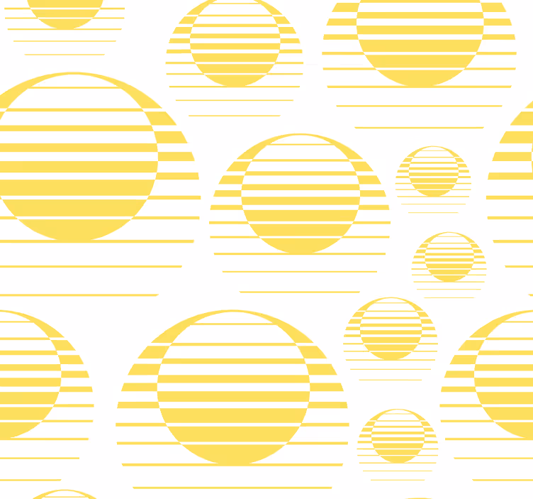 Retro aurinko piirtää keltaisia ympyröitä abstrakti tapetti - Tenstickers