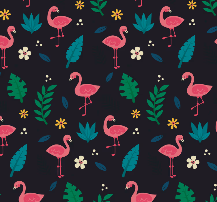 Flamingo kuvio eläintapetti - Tenstickers