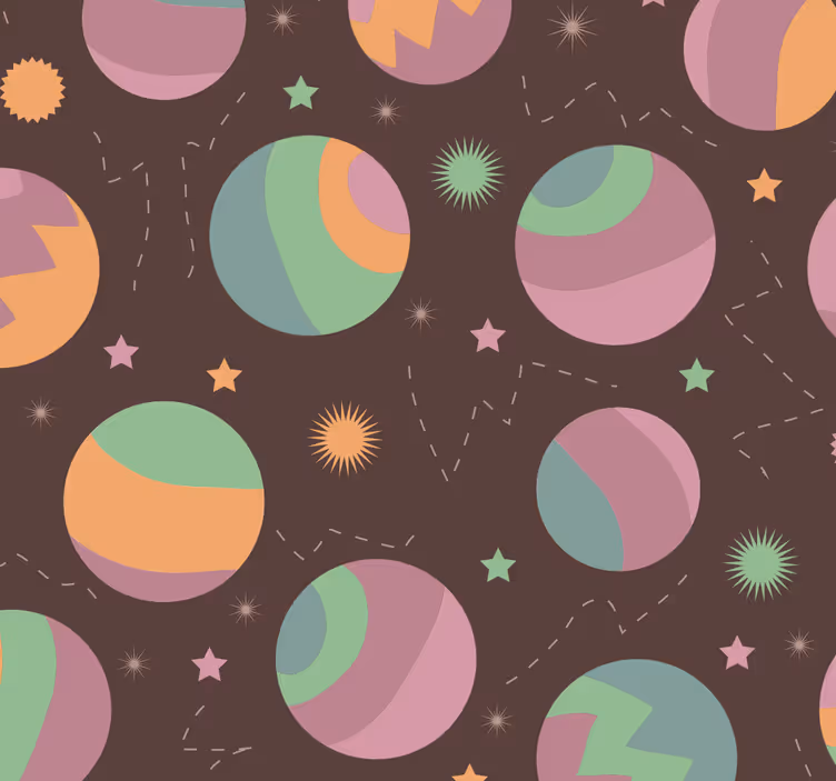 Kosminen polkakuvio lastenhuoneen tapetti - Tenstickers