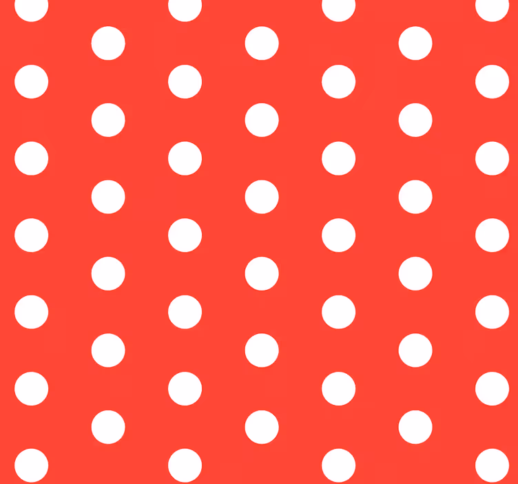 Punainen tapetti valkoisilla pilkkuilla Ympyrät tapetti - Tenstickers