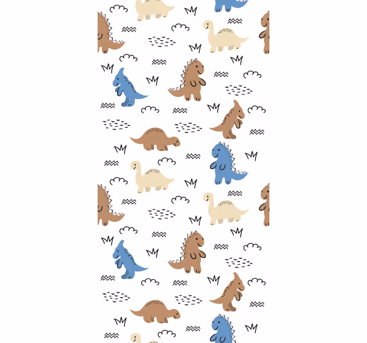 Dinosaurusten kuvioita vauvanhuoneen tapetti - Tenstickers