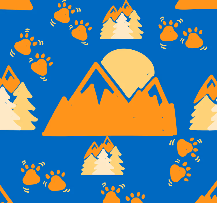 Jalanjäljet vuoristossa maisematapetti - Tenstickers