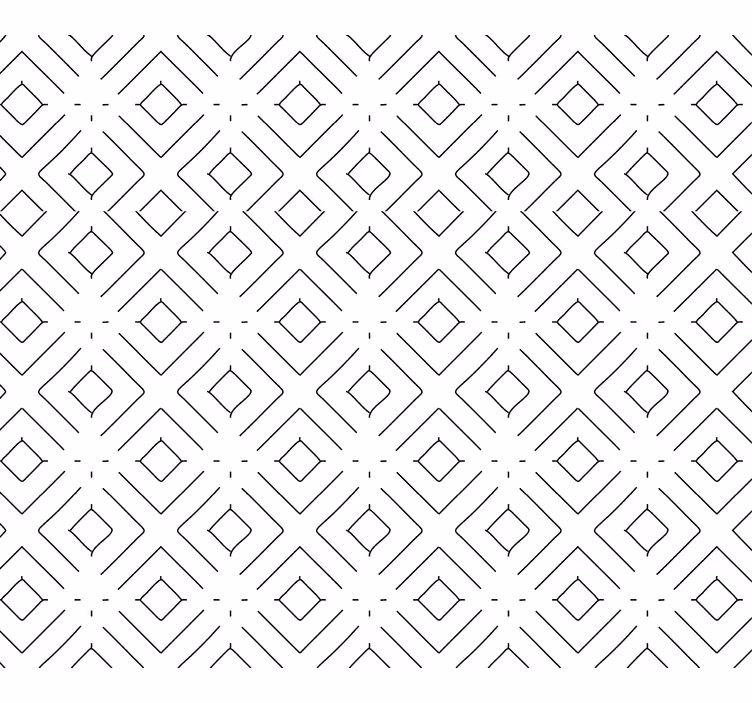 Geometrinen musta / valkoinen neliökuvioinen tapetti - Tenstickers