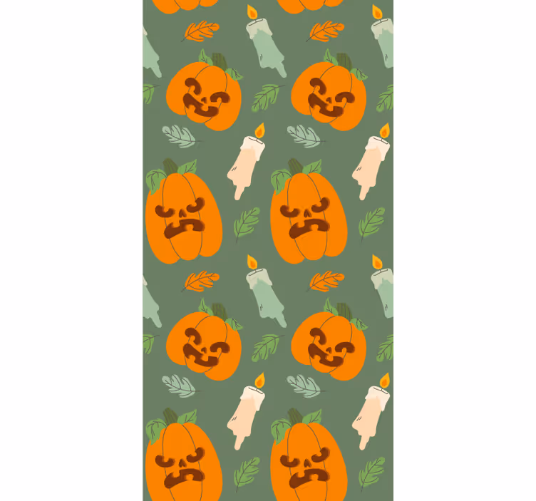 Pelottava kurpitsasuunnittelu halloween tapetti - Tenstickers